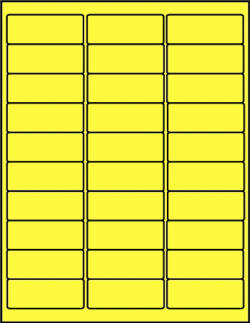 Canary Yellow dayglo fluorescent labels 30 up C2610