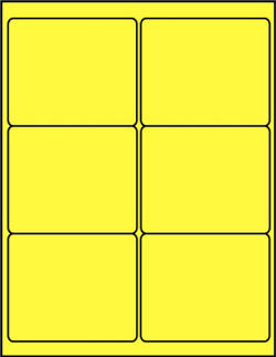 Yellow canary dayglo fluorescent 4 x 3.33 labels C4033