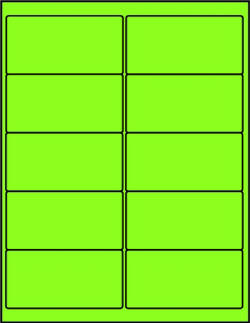 Green dayglo fluorescent 4 x 2 labels GR4020