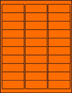 Orange dayglo fluorescent labels 30 up OR2610